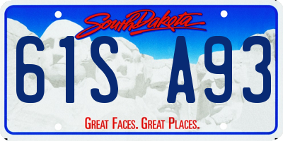 SD license plate 61SA93