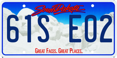SD license plate 61SE02