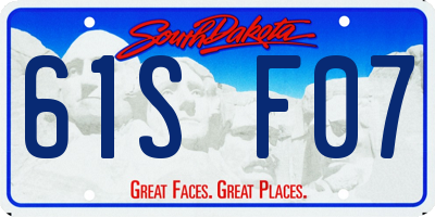 SD license plate 61SF07
