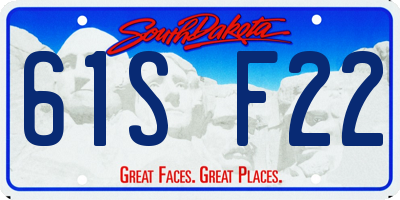 SD license plate 61SF22