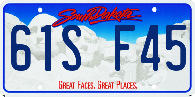 SD license plate 61SF45