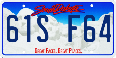 SD license plate 61SF64
