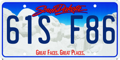 SD license plate 61SF86