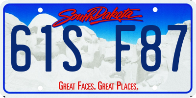 SD license plate 61SF87