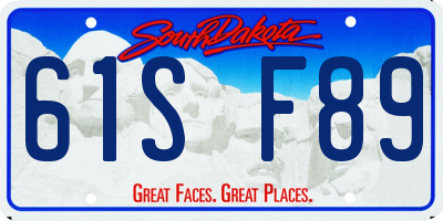 SD license plate 61SF89