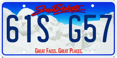 SD license plate 61SG57