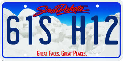 SD license plate 61SH12