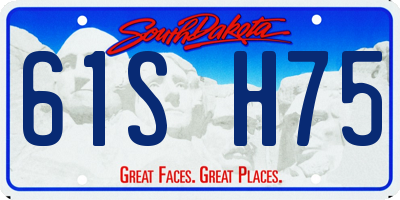 SD license plate 61SH75