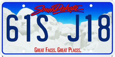 SD license plate 61SJ18