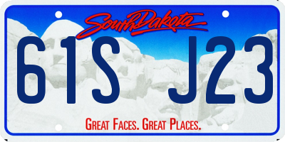 SD license plate 61SJ23