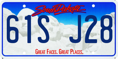SD license plate 61SJ28