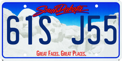 SD license plate 61SJ55