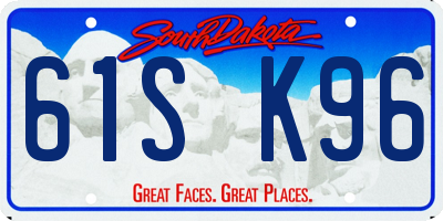 SD license plate 61SK96