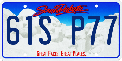 SD license plate 61SP77
