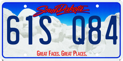 SD license plate 61SQ84