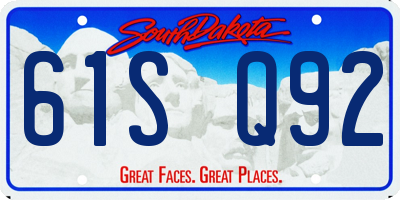 SD license plate 61SQ92