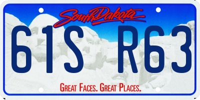 SD license plate 61SR63