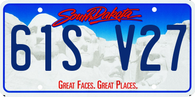 SD license plate 61SV27