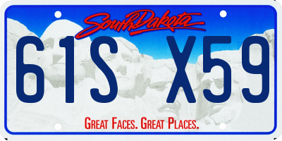 SD license plate 61SX59