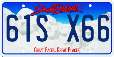 SD license plate 61SX66