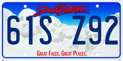 SD license plate 61SZ92
