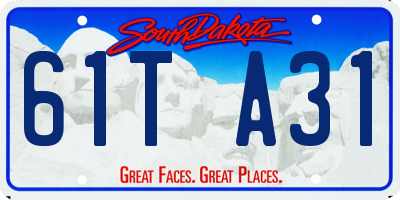SD license plate 61TA31