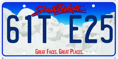 SD license plate 61TE25