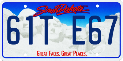 SD license plate 61TE67