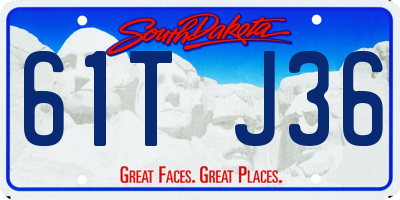 SD license plate 61TJ36