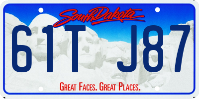 SD license plate 61TJ87