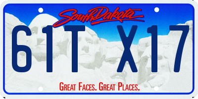 SD license plate 61TX17
