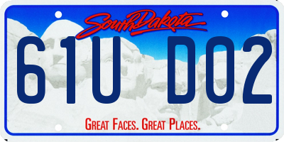 SD license plate 61UD02