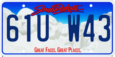SD license plate 61UW43
