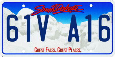 SD license plate 61VA16