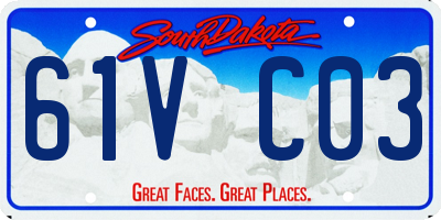 SD license plate 61VC03
