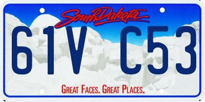 SD license plate 61VC53