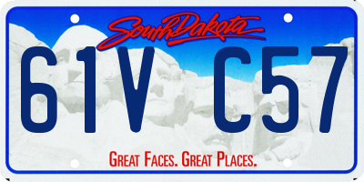 SD license plate 61VC57