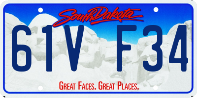 SD license plate 61VF34