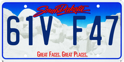 SD license plate 61VF47