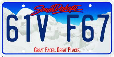 SD license plate 61VF67