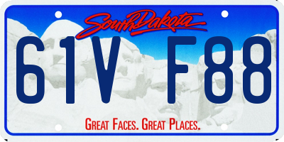 SD license plate 61VF88