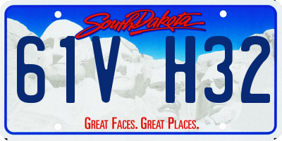 SD license plate 61VH32