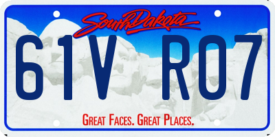 SD license plate 61VR07