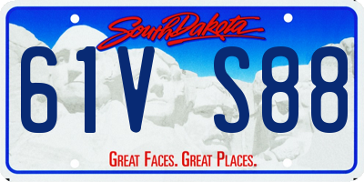SD license plate 61VS88