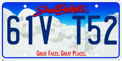 SD license plate 61VT52