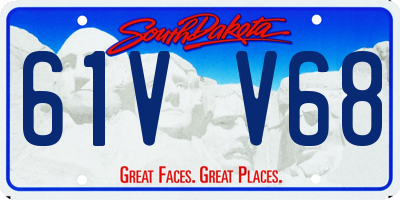 SD license plate 61VV68
