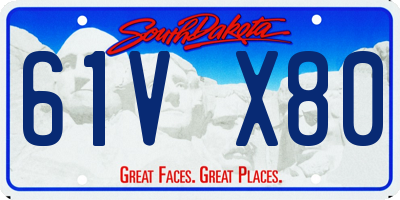 SD license plate 61VX80