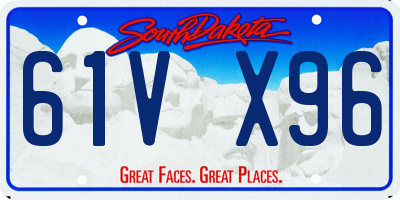 SD license plate 61VX96
