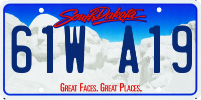 SD license plate 61WA19