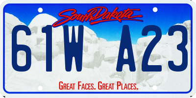 SD license plate 61WA23